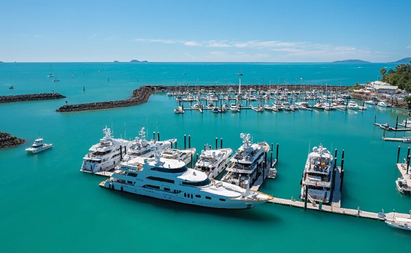 The superyacht berthing arm at Coral Sea Marina.